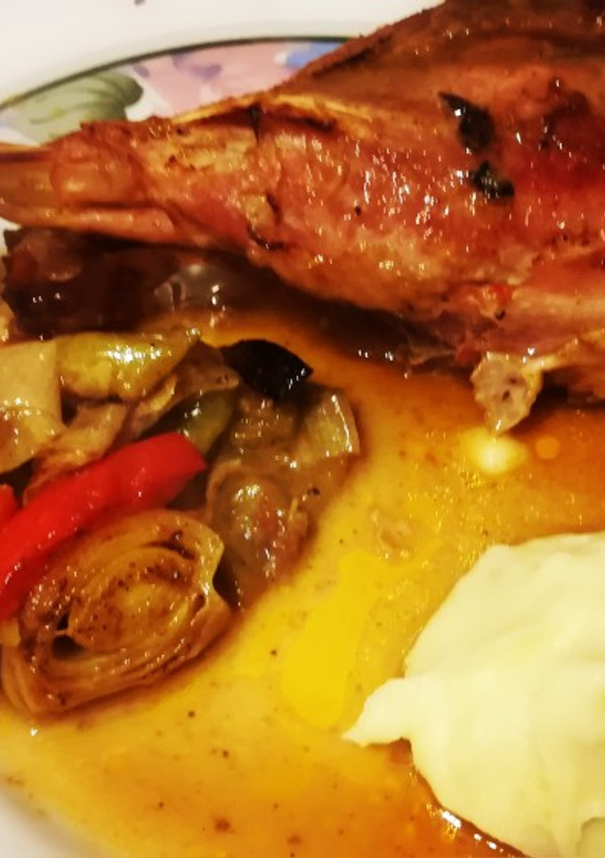 Una foto de Muslos de pavo al horno
