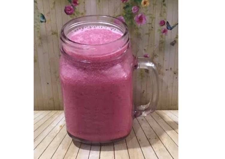 Cara Gampang Membuat Diet Juice Passion Fruit Pomegranate Apple Sweet Potato Strawberry yang Lezat