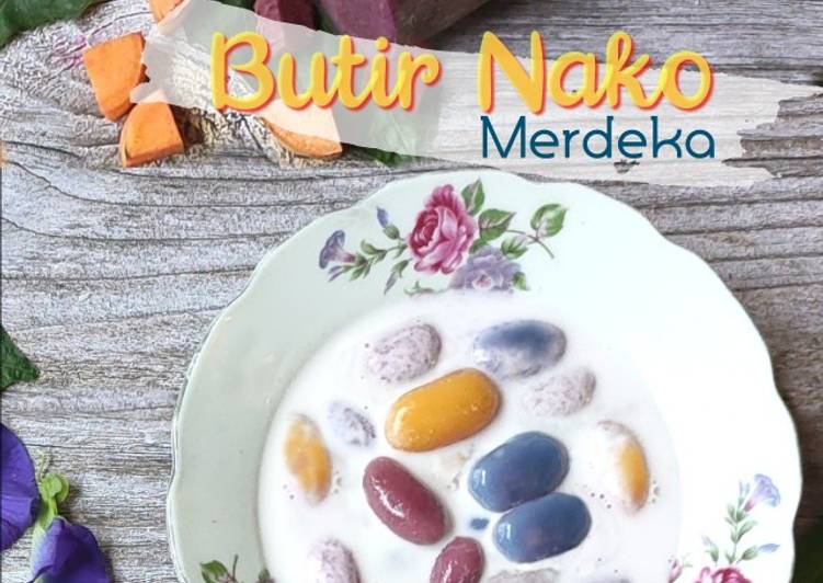 Butir Nako Merdeka (dengan pewarna asli)