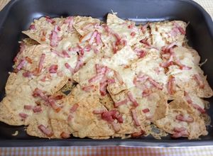 Foto principal de Nachos con queso y Bacon al horno o Airfryer