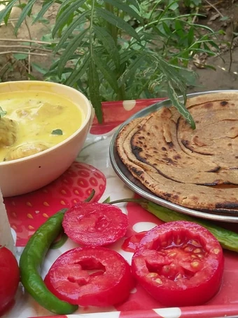 Easy Way Make Lunch recipe Plain rice,pakoda kadhi and lachha paratha which Delicious