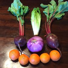 A picture of California Farm Glazed Summer Beetroot and Mandarin Dinner Salad.