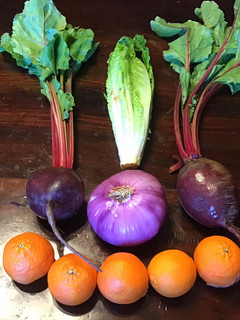 A picture of California Farm Glazed Summer Beetroot and Mandarin Dinner Salad.