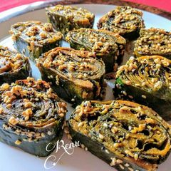 A picture of Colocassia leaves fritters.