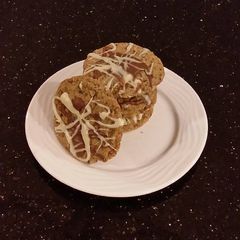 A picture of Coffee Shortbread Cookies with Toffee Chips.