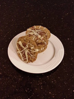 A picture of Coffee Shortbread Cookies with Toffee Chips.