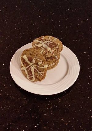 A picture of Coffee Shortbread Cookies with Toffee Chips.