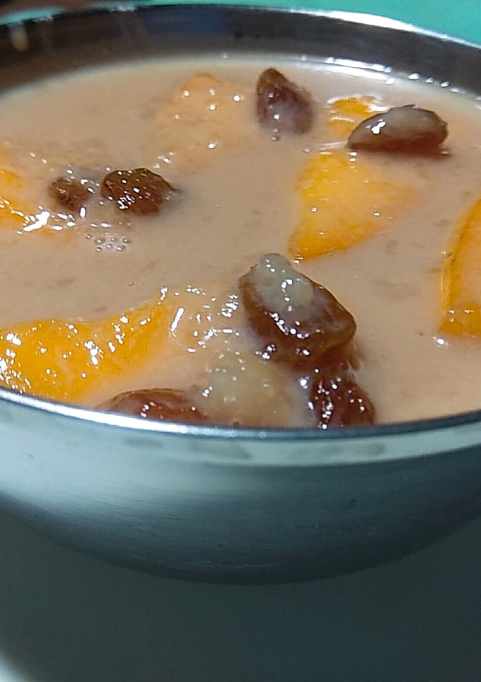 சாக்லேட் மேங்கோ கஸ்டட் பாயாசம் வித்தவுட் கஸ்டர்ட் பவுடர்  (Chocolate mango payasam recipe in tamil) செய்முறை முக்கிய புகைப்படம்