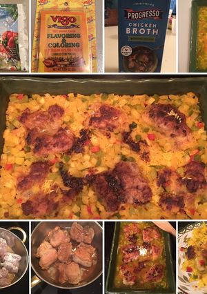 A picture of Cynthia's Easy chicken and yellow rice.