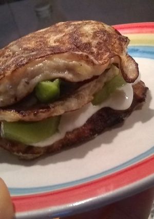 Una foto de Hotcake de kiwi y banana sin harina 🥝🍌