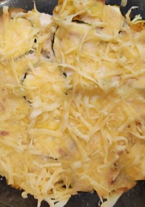Vegán rakott cukkini kölessel, gabonakolbásszal (IR-barát ebéd) recept fotója