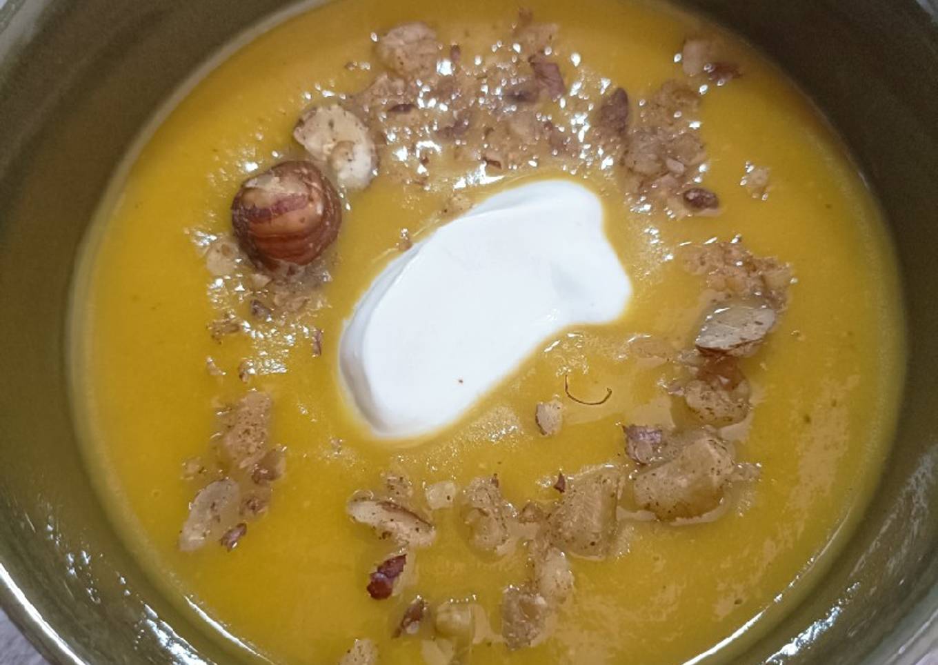 🍂Velouté potimarron, crumble d'automne, chantilly de chèvre