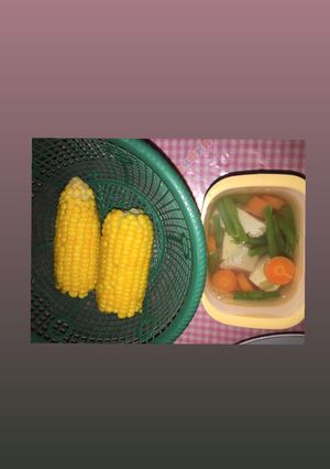Foto resep Jagung rebus & sayur kacang tahu wortel untuk bekal makan siang (aman untuk gerd)