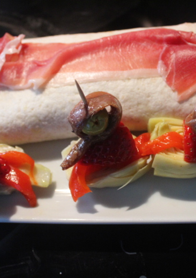 Una foto de Tortitas mexicanas rellenas de espárragos y jamón