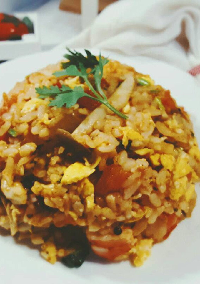 莎莎醬鮮蝦番茄炒飯~便當菜 的食譜成品照片