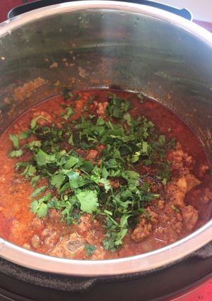 A picture of Chicken curry made in the instant pot.