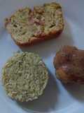 Cake de brócoli, arroz con pesto y paupiette de cerdo