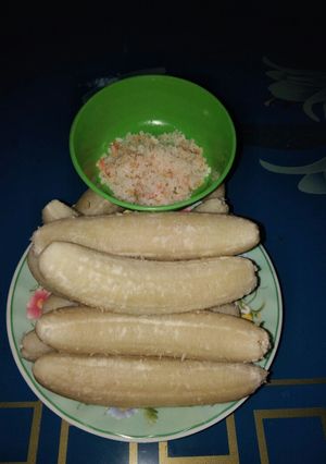 Hình của món Chuối già nấu chấm muối ớt.