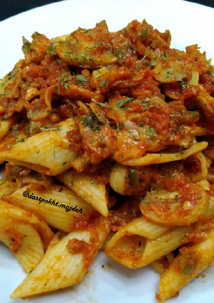 عکسی از دستور پاستا با سس قارچ