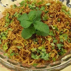 A picture of Mint vegetable pilau.