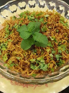 A picture of Mint vegetable pilau.