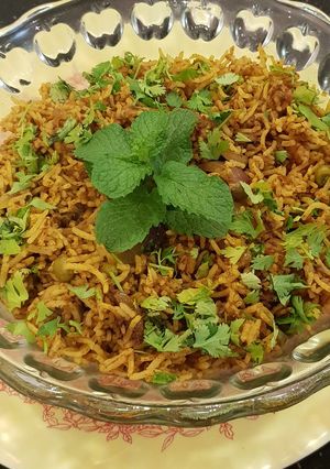 A picture of Mint vegetable pilau.