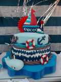 TOrta de chocolate 1° añito🎂🥳 temática marinero ⛵