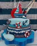 TOrta de chocolate 1° añito🎂🥳 temática marinero ⛵