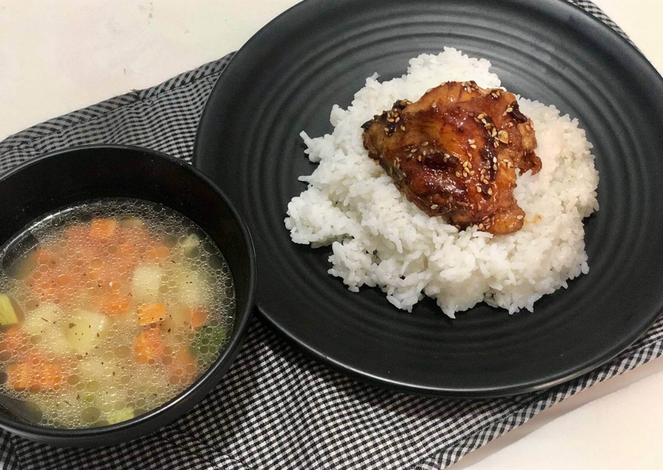 Ayam Panggang Madu & sop sekali masak 2 menu resep keluarga