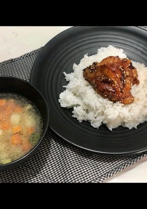 Foto resep Ayam Panggang Madu & sop sekali masak 2 menu resep keluarga