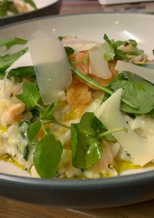 A picture of Smoked Salmon risotto.