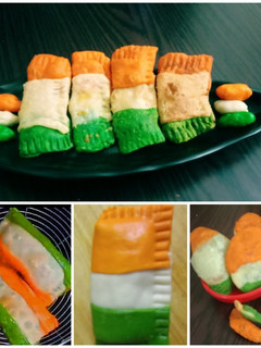 மூவர்ண வெஜிடபிள் பாக்கெட்.(tricolour veg pocket recipe in tamil) செய்முறை முக்கிய புகைப்படம்