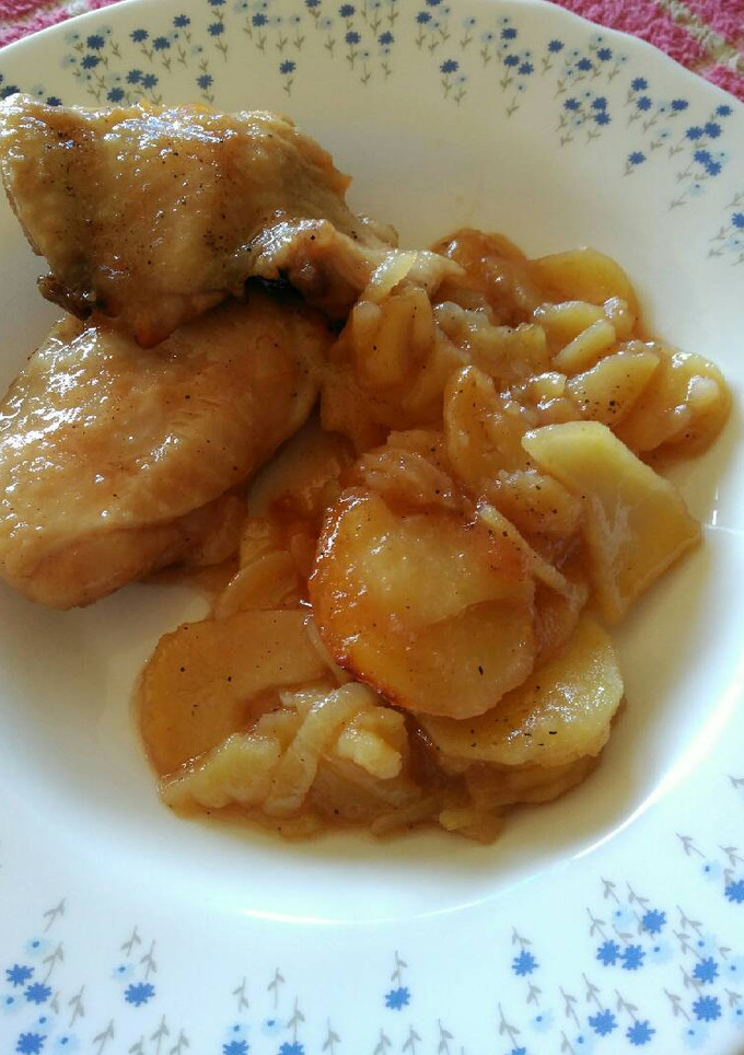 Una foto de Muslos de pollo asado en salsa agridulce