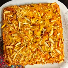 Eggless Suji Mango Cake A picture of Eggless Suji Mango Cake.