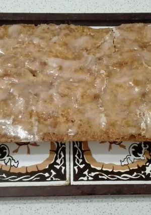 Una foto de Budín de manzana y limón