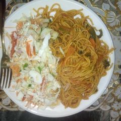 Jollof spaghetti A picture of Jollof spaghetti.