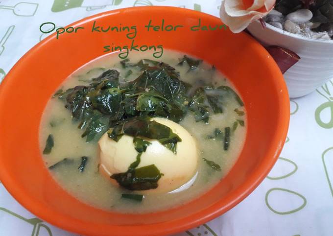 Resep Opor kuning telor daun singkong Anti Gagal