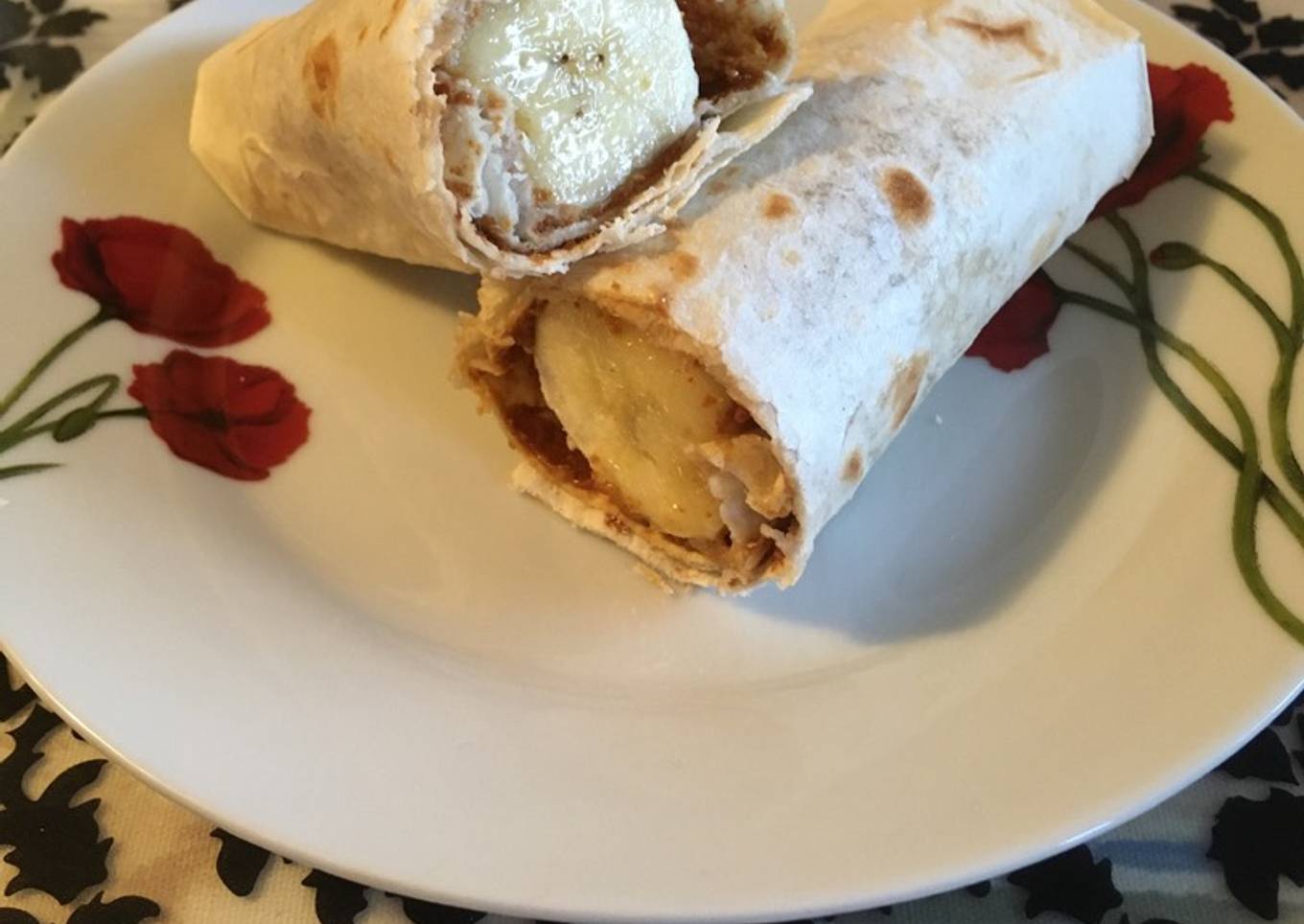 Banana peanut butter tortilla