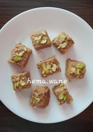 A picture of Paneer Jaggery Burfi.