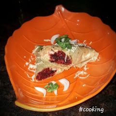 A picture of Healthy Beetroot Paneer Kathi Roll.