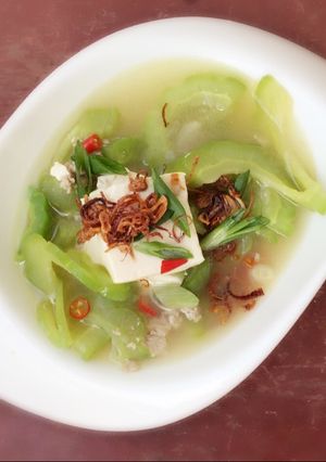 A picture of Bitter Gourd And Tofu Pork Soup.