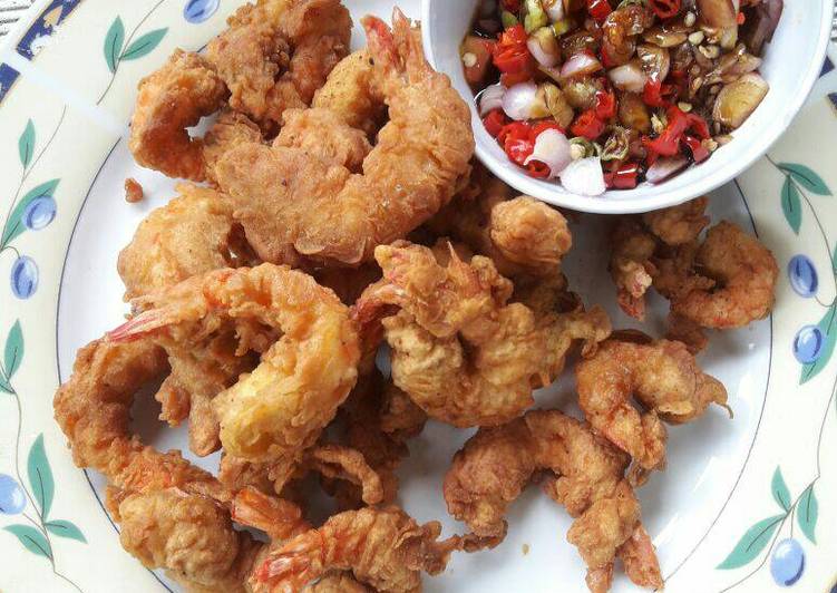 Resep Udang tepung dengan saus kecap Anti Gagal
