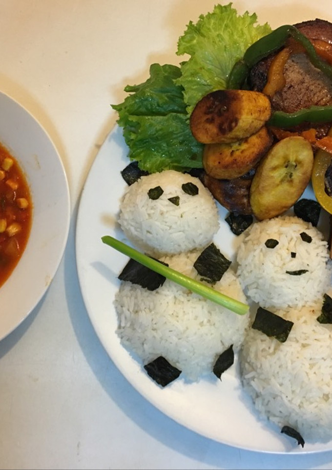 Una foto de Ositos panda con chuleta ahumada