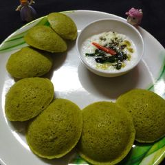 A picture of Healthy green gram split masala idli.