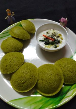 A picture of Healthy green gram split masala idli.