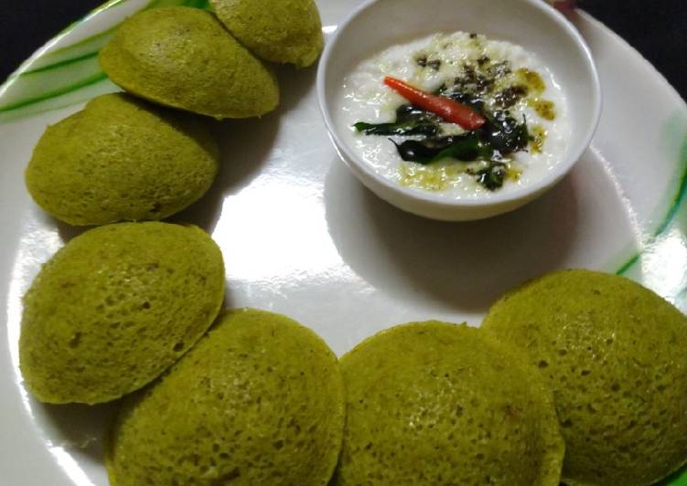 Healthy green gram split masala idli