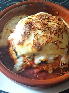 Una foto de Timbal de arroz y espinacas