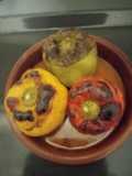 Pimientos tricolor rellenos al horno