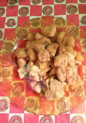 Foto resep Semur tahu + ayam + kentang kering simple