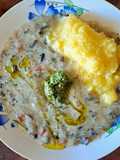 Țușpais de legume cu mămăliguta și pesto genovez